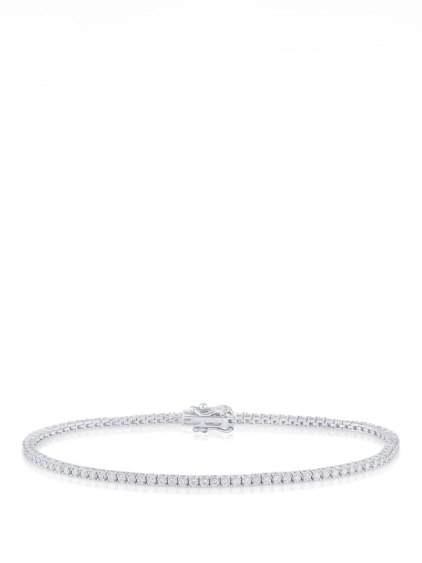 The Love Collection Sterling Silver 1ct Lab Grown Diamond Tennis Bracelet
