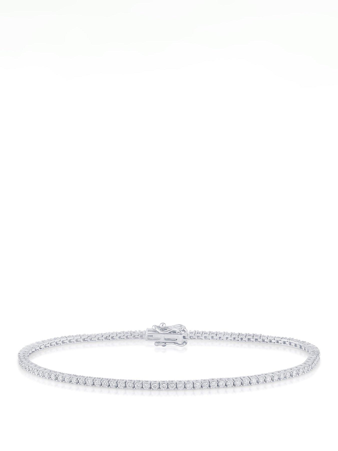 The Love Collection Sterling Silver 2ct Lab Grown Diamond Tennis Bracelet