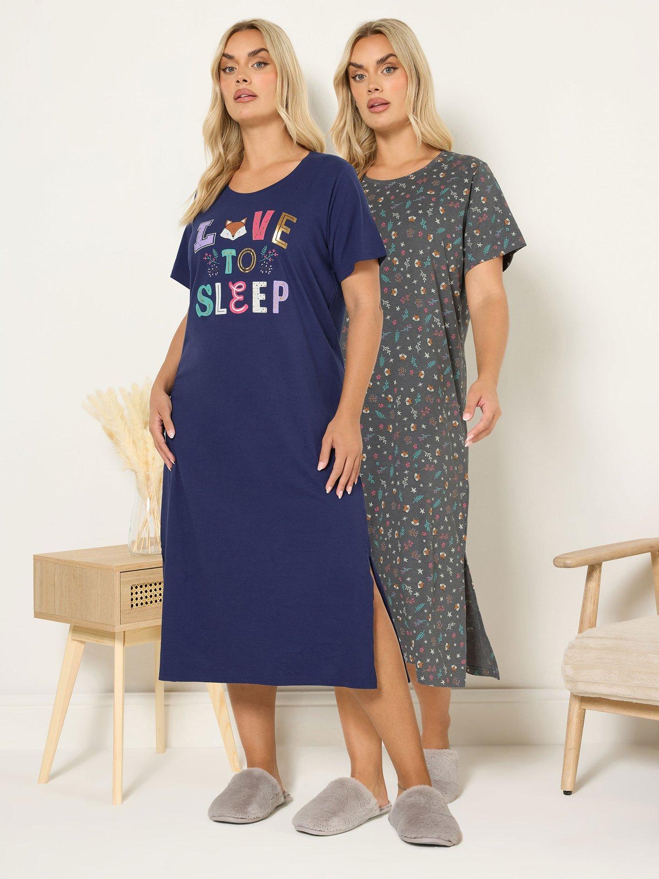 Yours Curve 2 Pack Love Sleep Midaxi Nightdress
