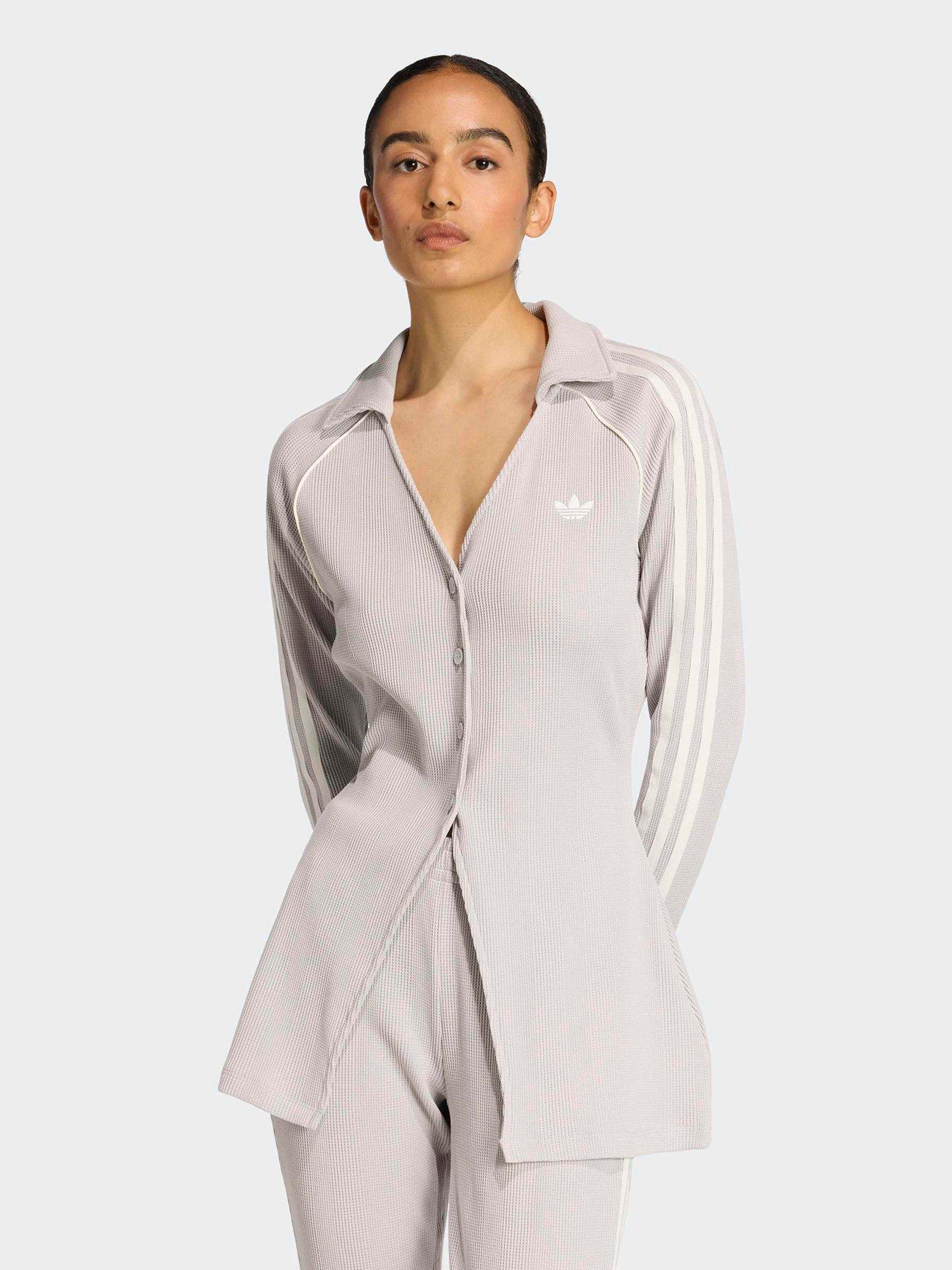 adidas Originals Womens Button Down Top - Grey