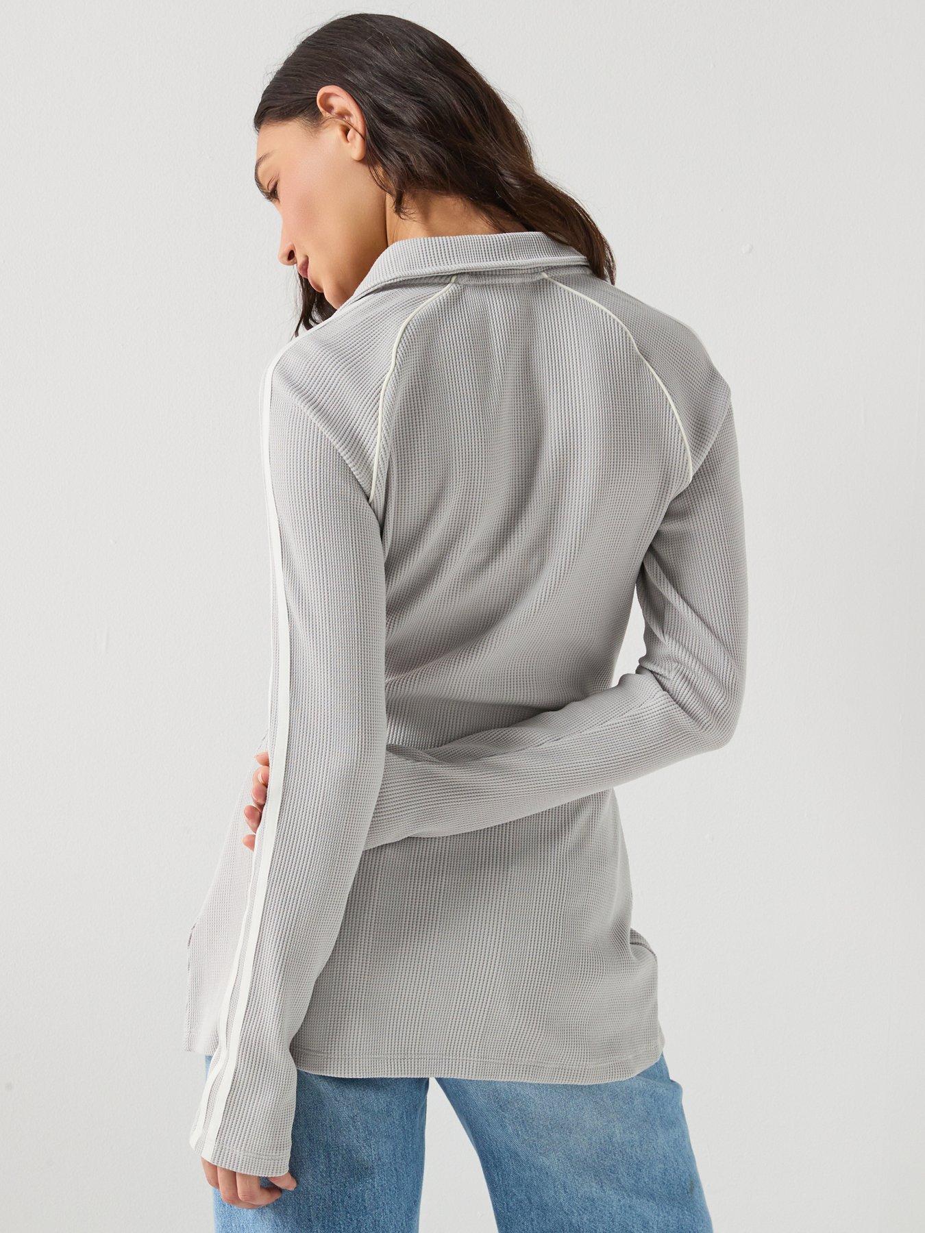 adidas Originals Womens Button Down Top - Grey | Very