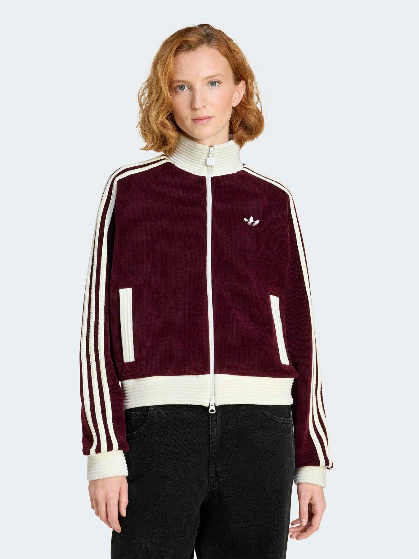 adidas Originals Womens Velour Knit Tracksuit Top - Red