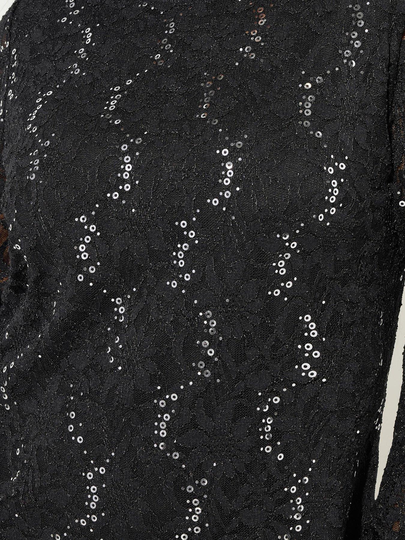 Image 4 of 4 of Yours Curve Lace Dress - Black
