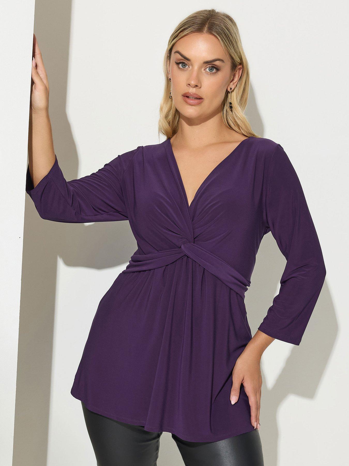 Yours Curve Knot Front Top - Purple