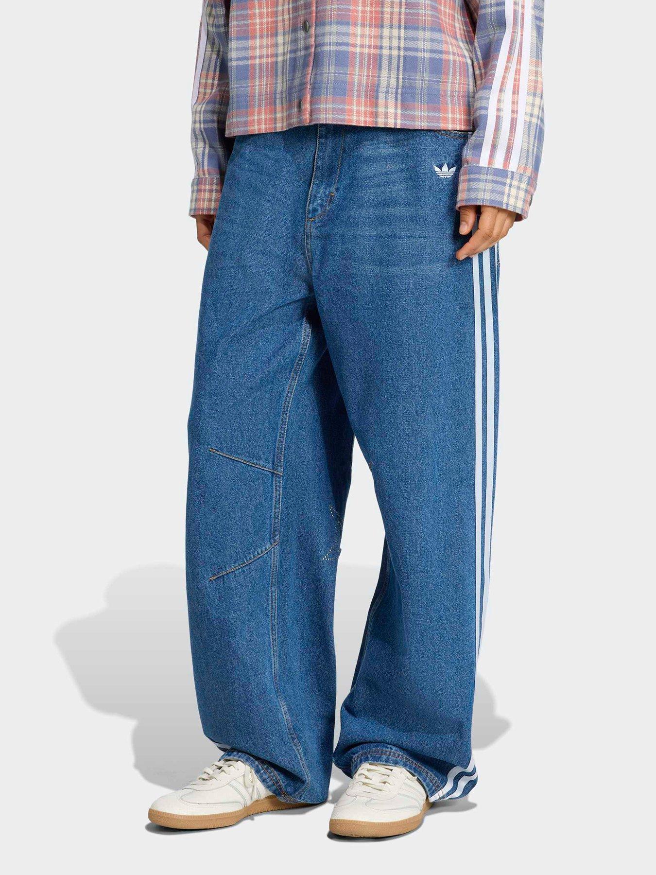 Adidas Originals Womens Baggy Denim Jeans - Blue
