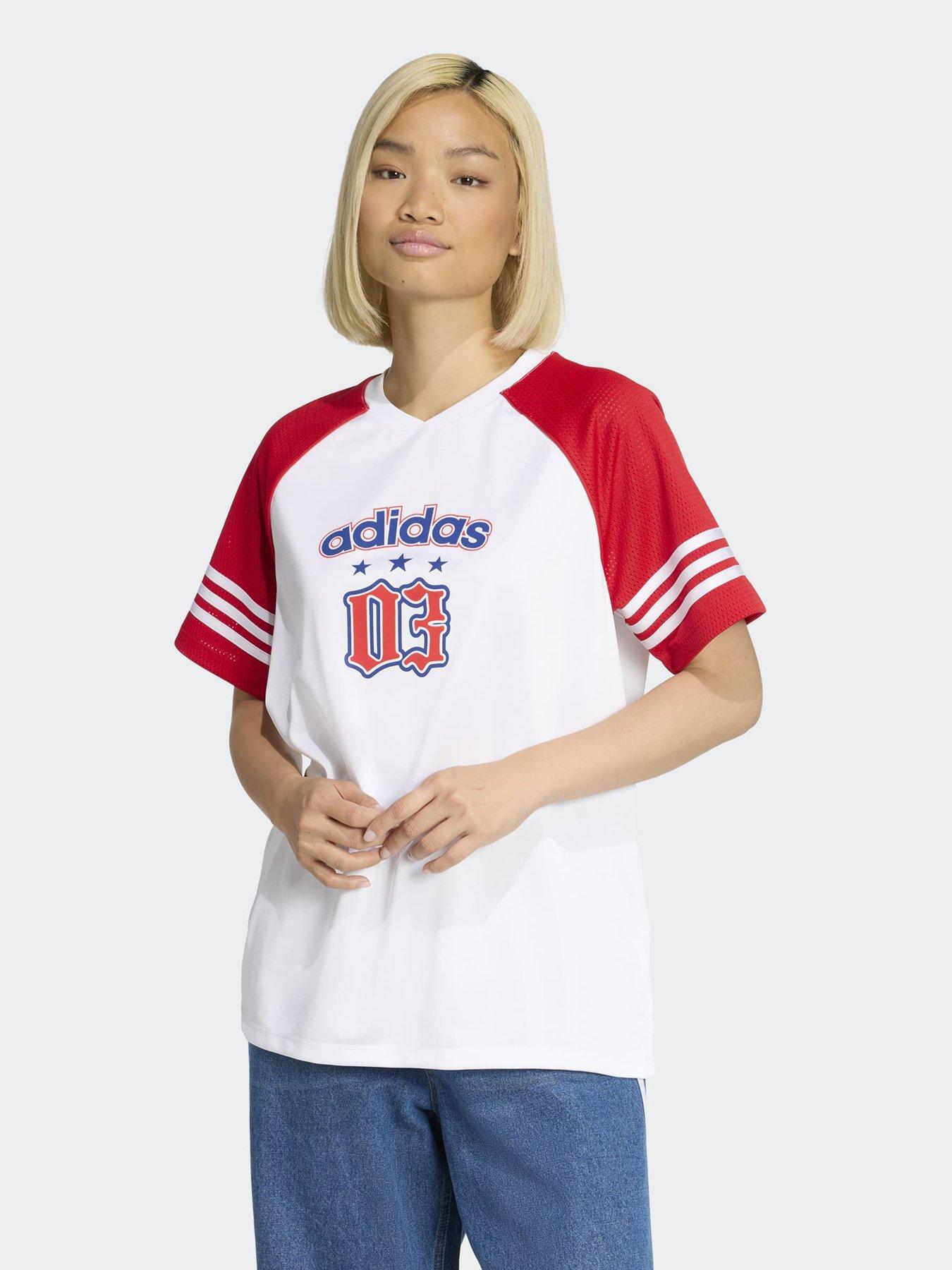 adidas Originals Womens Oversized Jersey, White, Size Xs, Women
