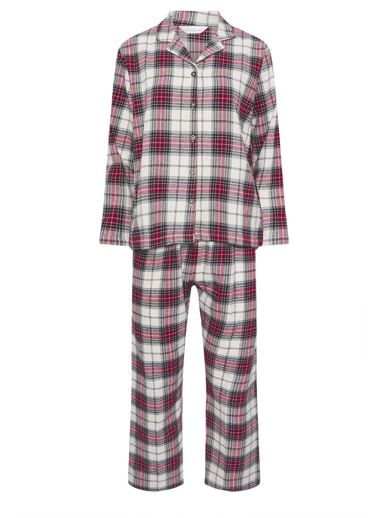 PixieGirl Petite Check Pj Set - White | Very