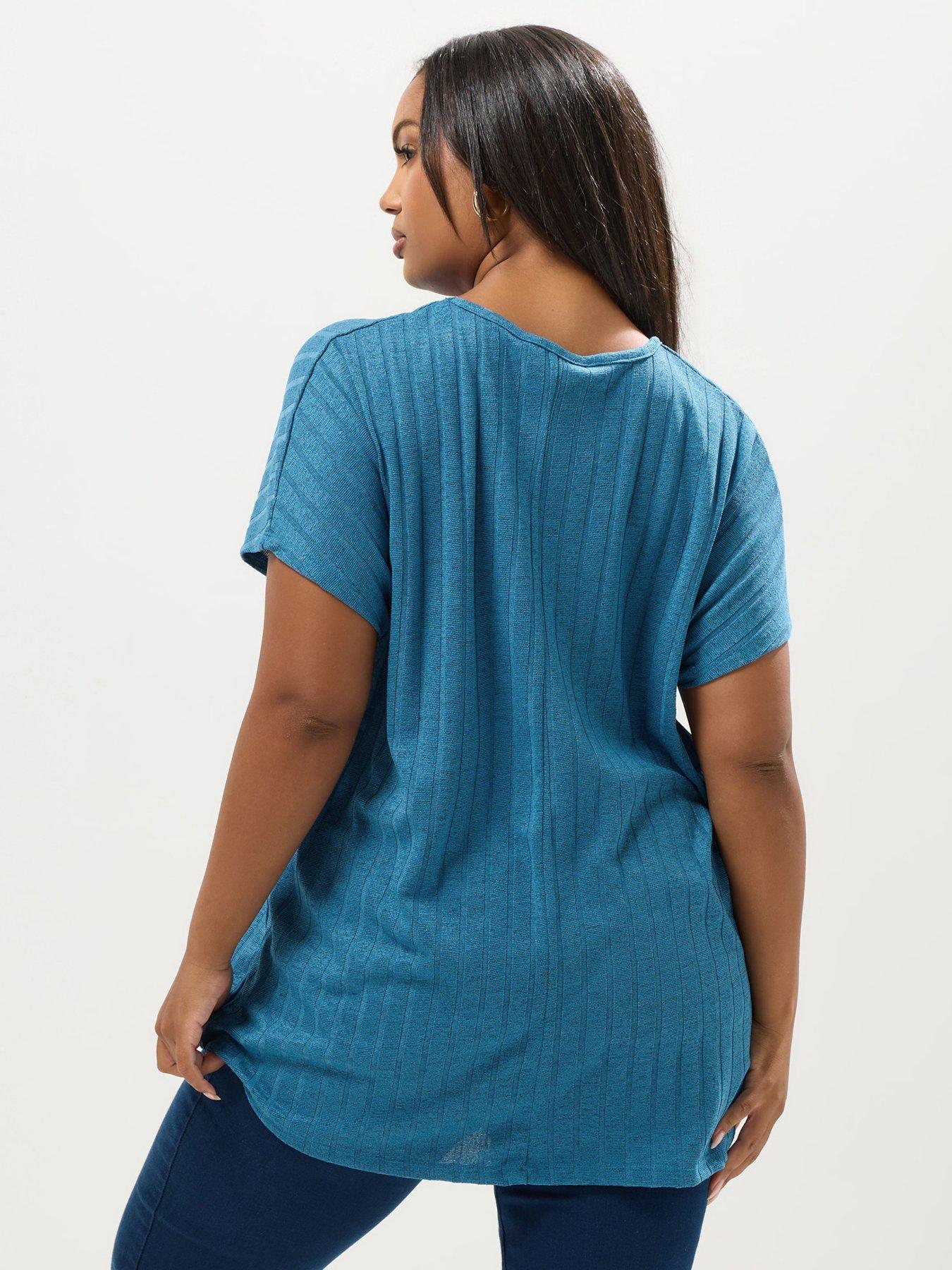 Yours Curve Drop Shoulder Swing Top - Blue | Very