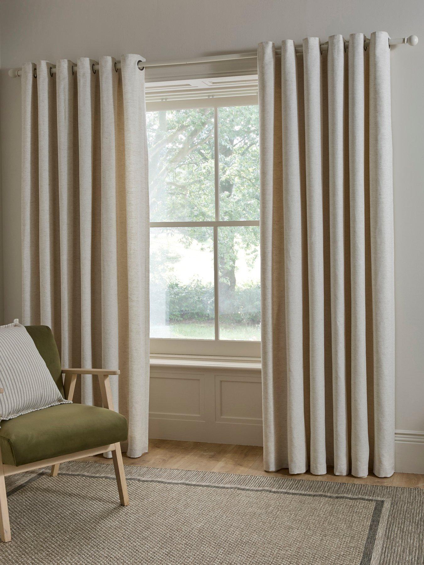 The Very Collection Touch Of Linen Eyelet Curtains