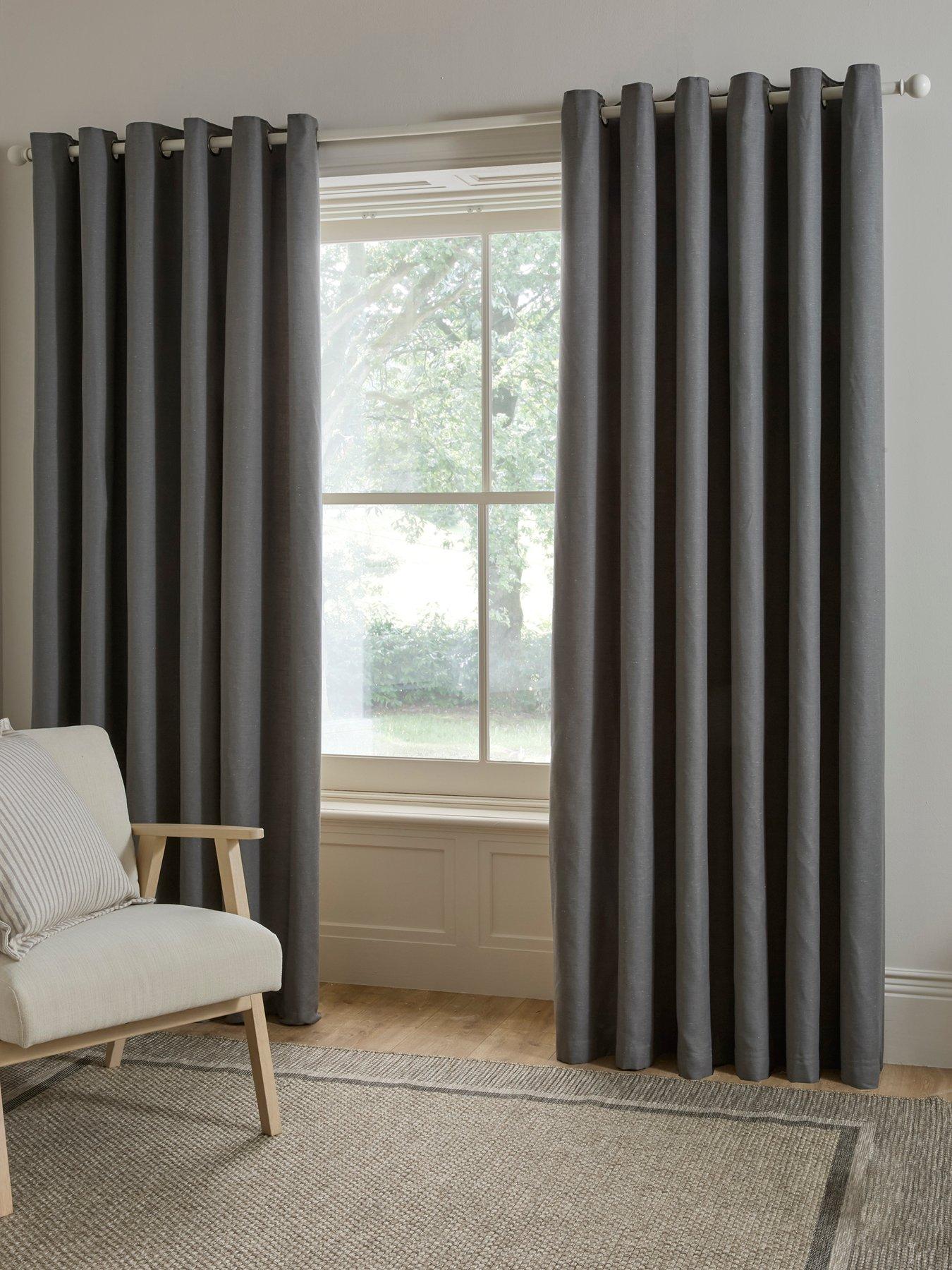 The Very Collection Touch Of Linen Eyelet 45x54 Curtains
