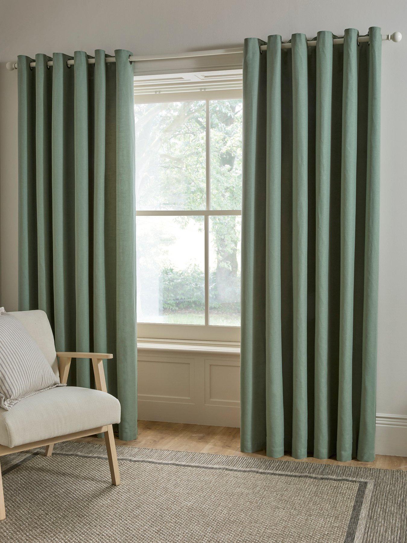 The Very Collection Touch Of Linen Eyelet 45x54 Curtains