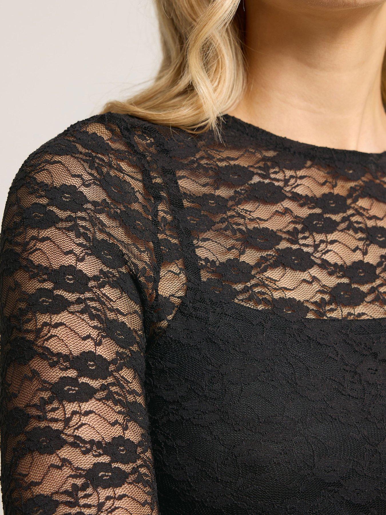 Long Tall Sally Lace Midaxi Dress - Black | Very