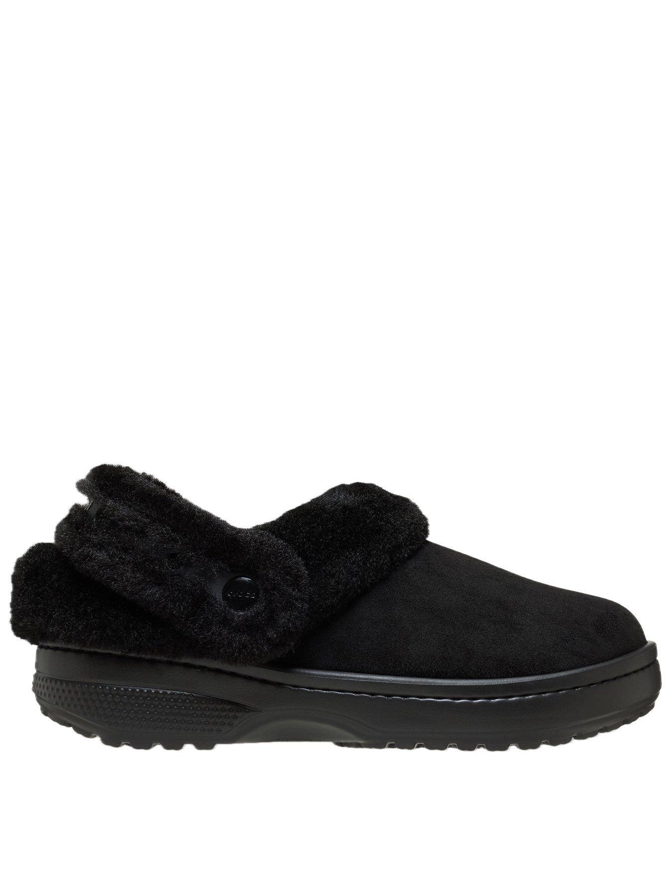 Crocs Men's Classic Unfurgettable Sueded Clog Sandal - Black