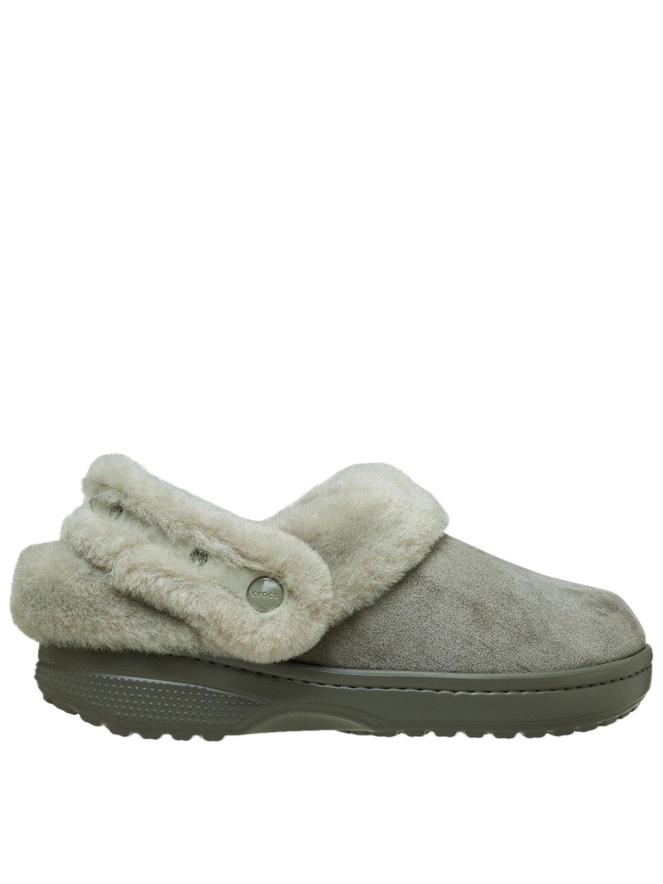 Crocs Men's Classic Unfurgettable Sueded Clog Sandal - Grey