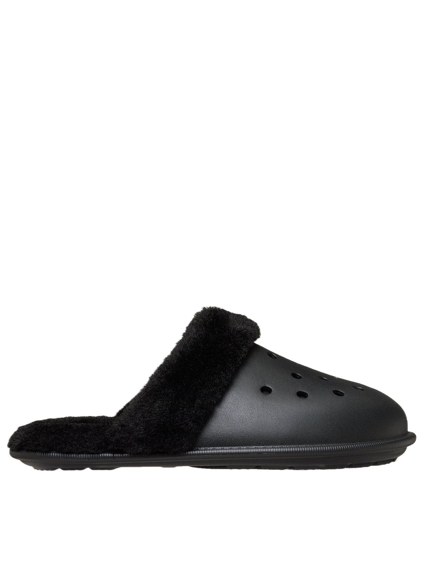 Crocs Men's Classic Fuzz Scuff Slipper - Black