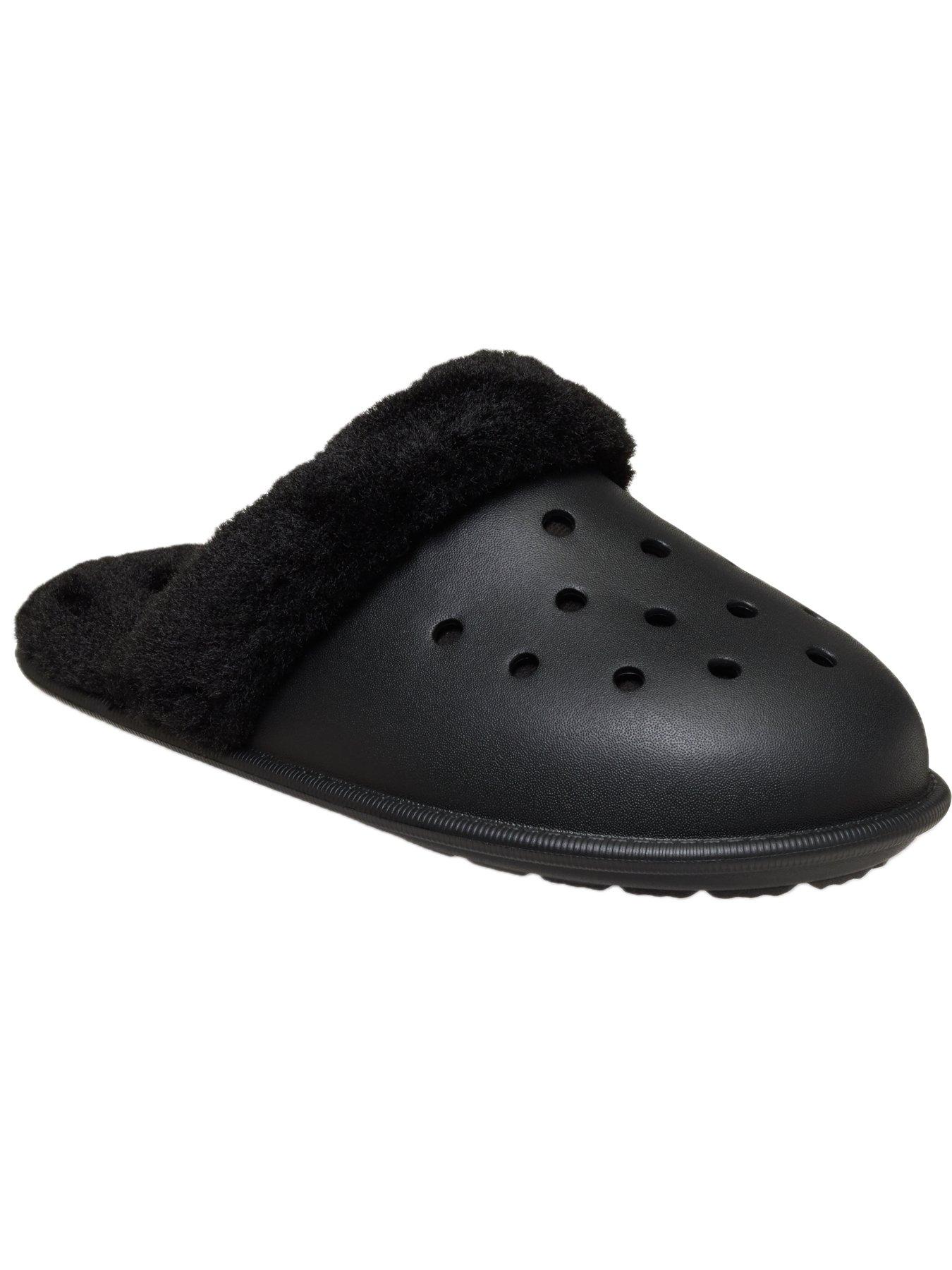 Crocs Men's Classic Fuzz Scuff Slipper - Black | Very