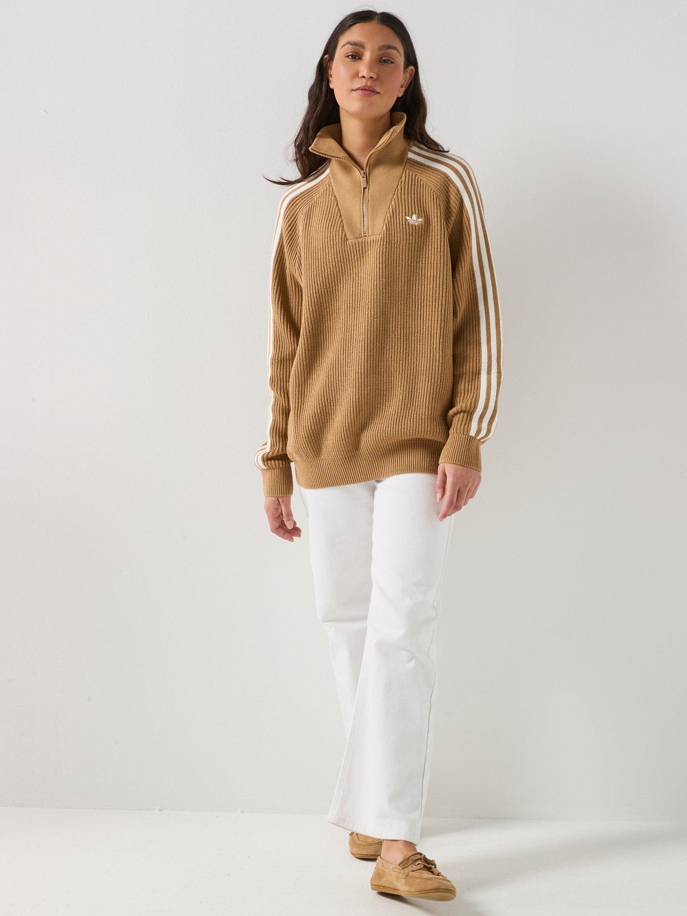 adidas Originals Womens Funnel Neck Top - Beige | Very