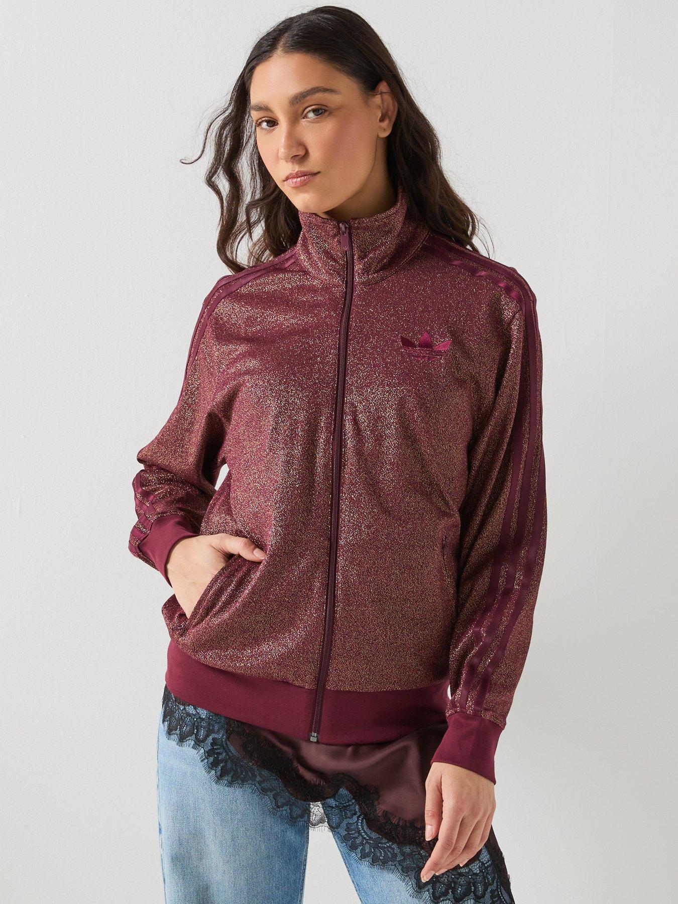 adidas Originals Womens Lurex Fire Bird Tracksuit Top - Red