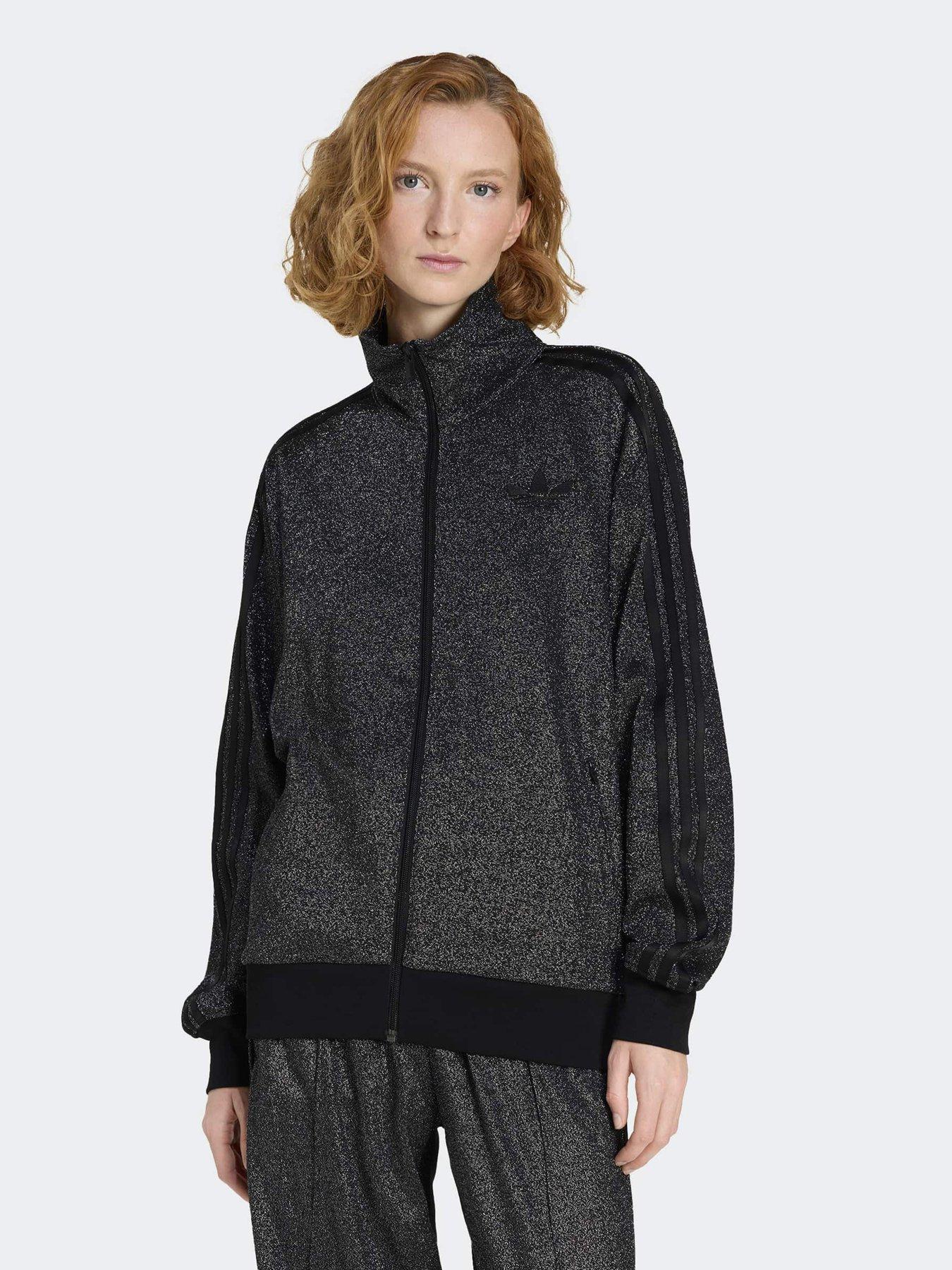 adidas Originals Womens Lurex Fire Bird Tracksuit Top - Black