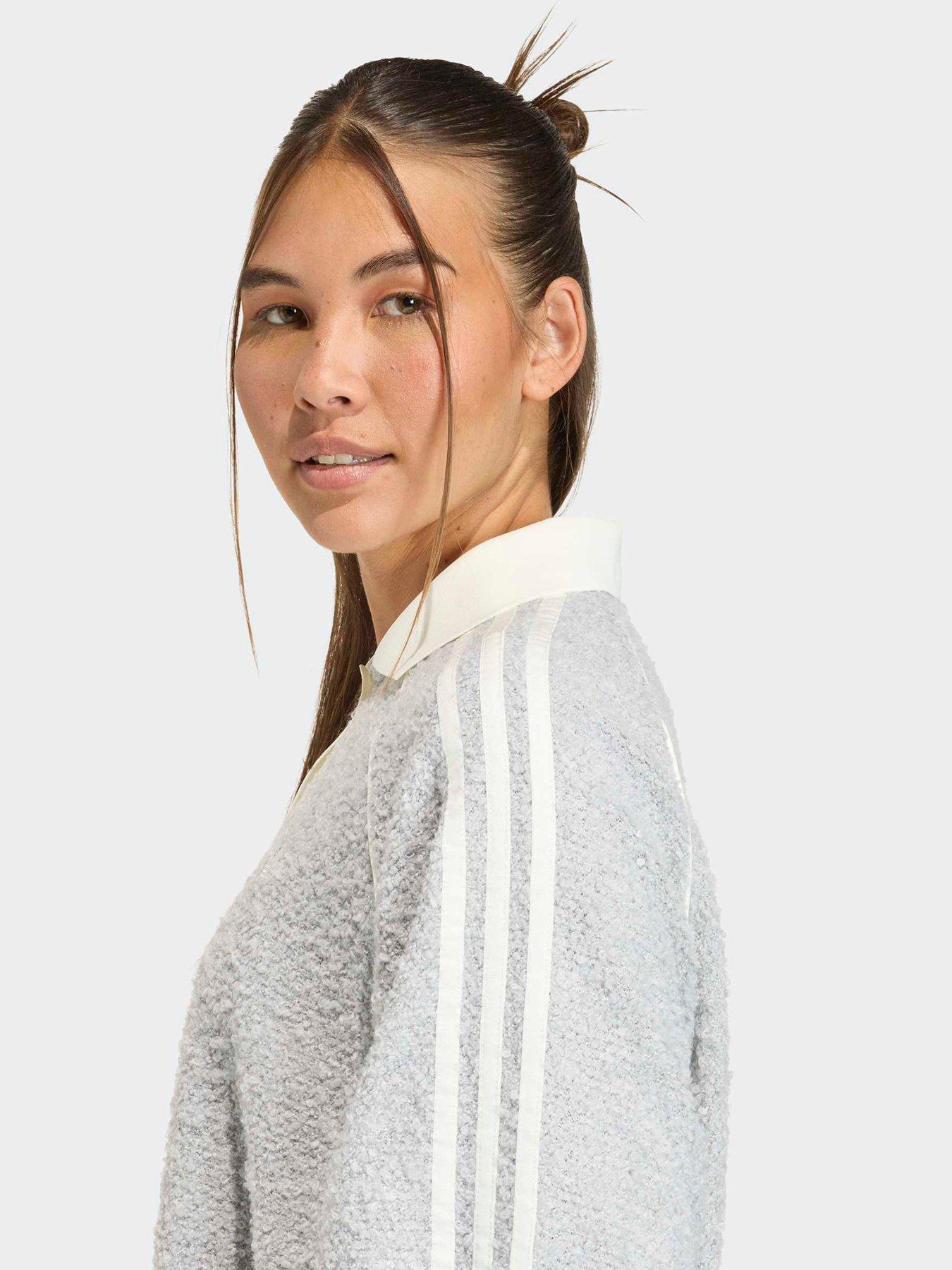 Image 5 of 5 of adidas Originals Womens Oversized Polo Crew - Grey
