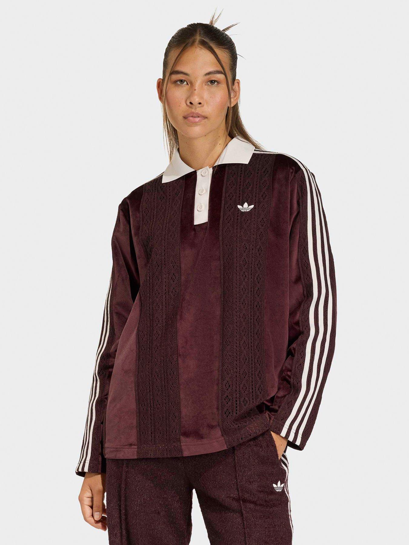 adidas Originals Womens Long Sleeve Jersey, Red, Size M, Women