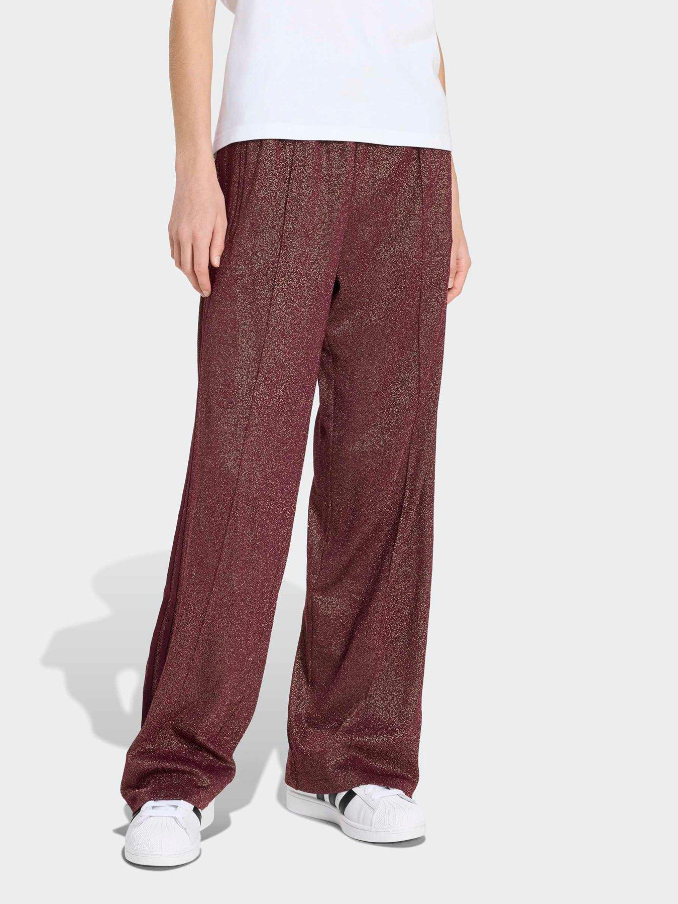 adidas Originals Womens Lurex Fire Bird Track Pants - Red