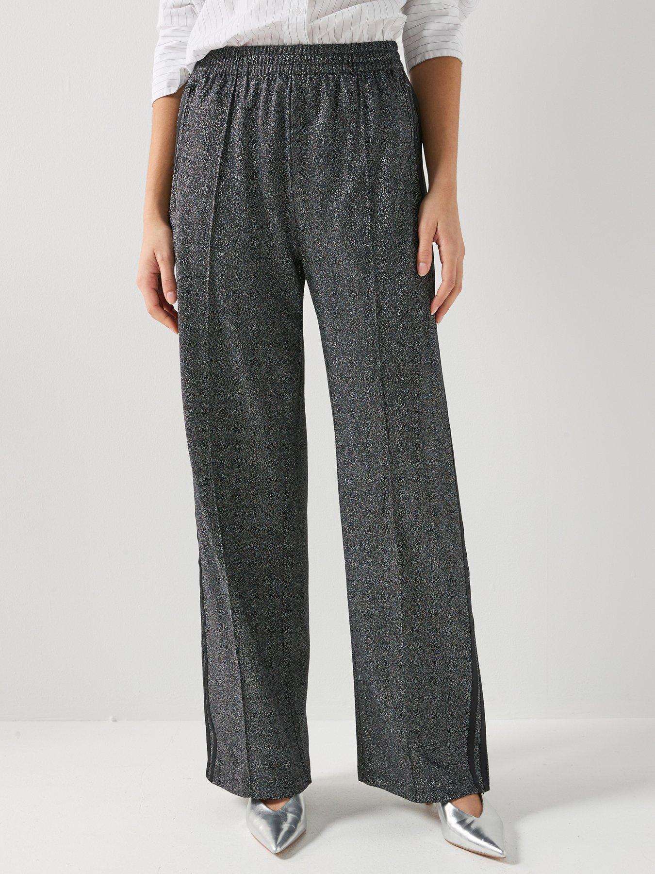 adidas Originals Womens Lurex Fire Bird Track Bottoms - Black