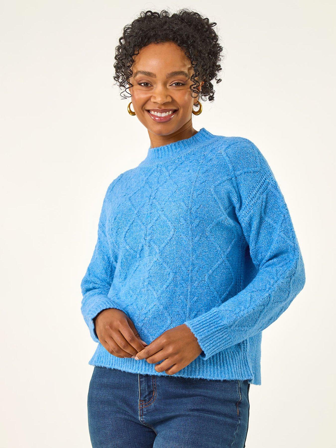 Roman Petite Cable Knit Jumper - Blue