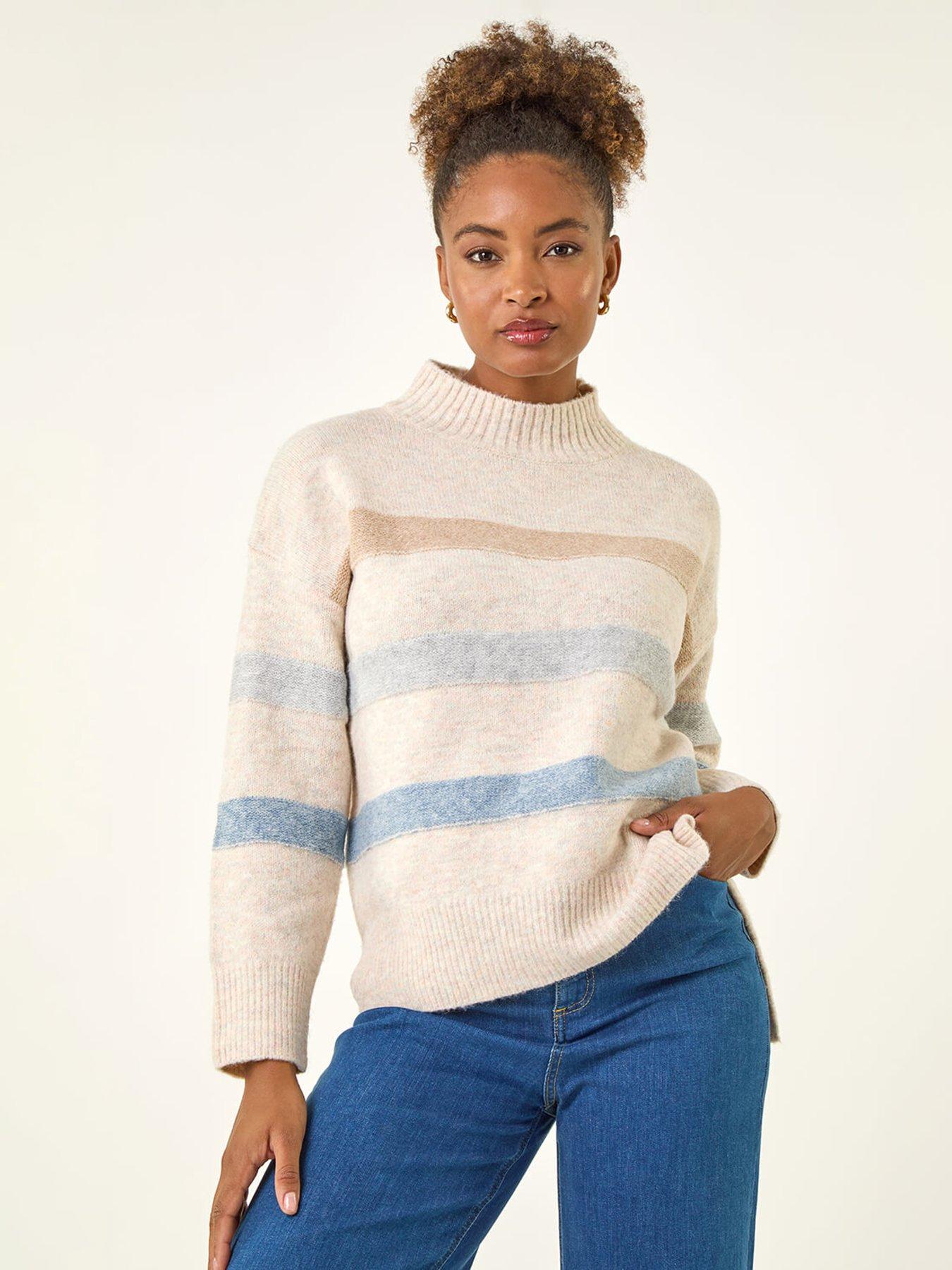 Roman Soft Stripe Knit Jumper - Grey