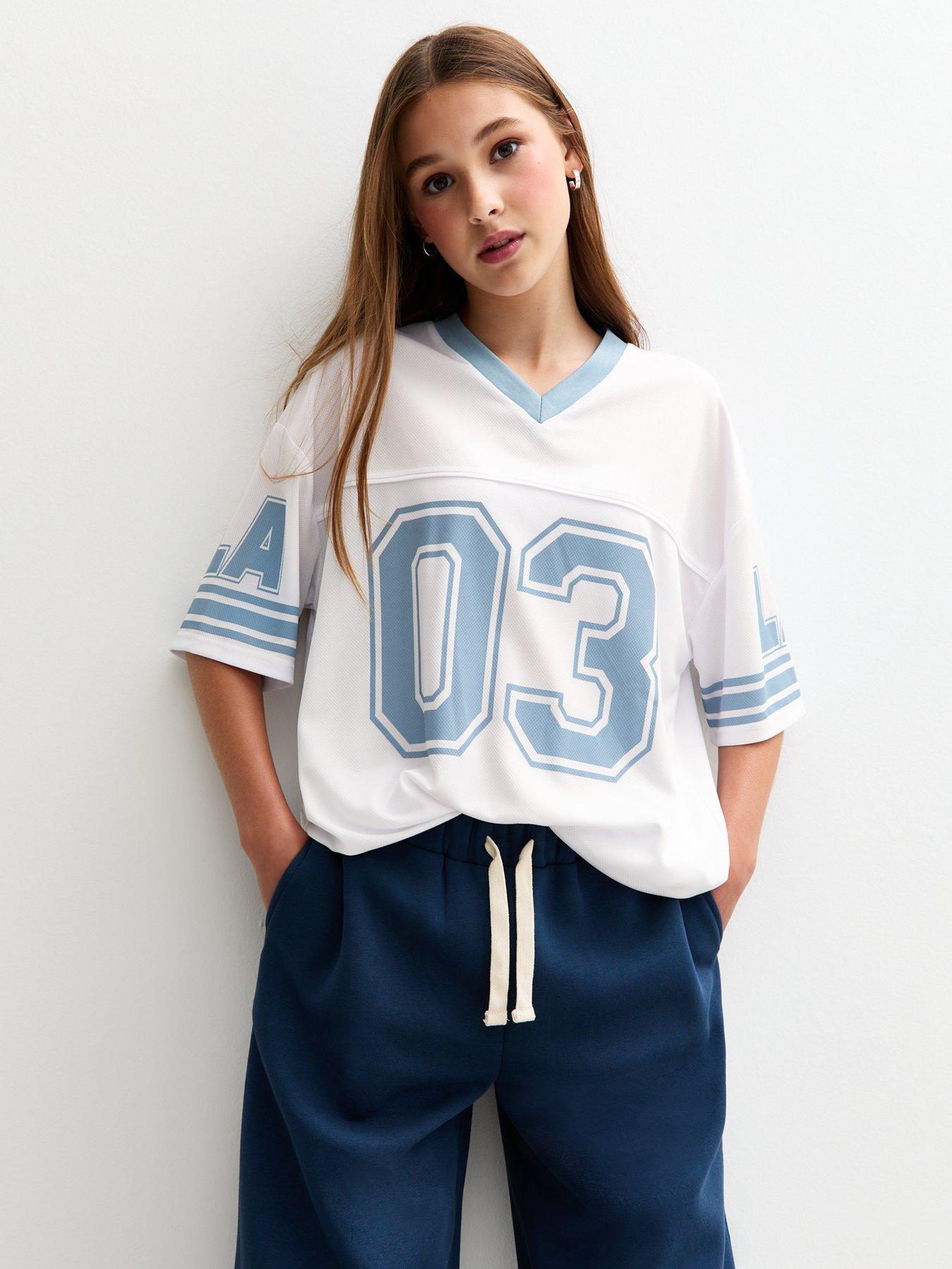 New Look 915 Girls White 03 Football Top - White
