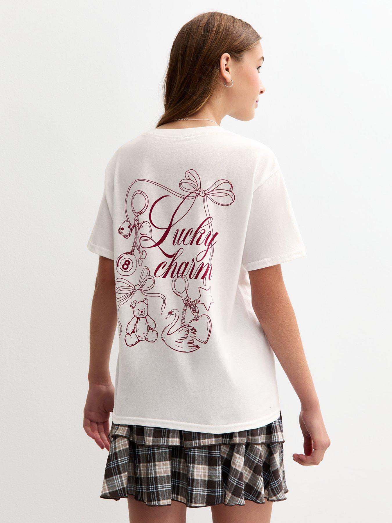 New Look 915 Lucky Charm Longline T-shirt - White
