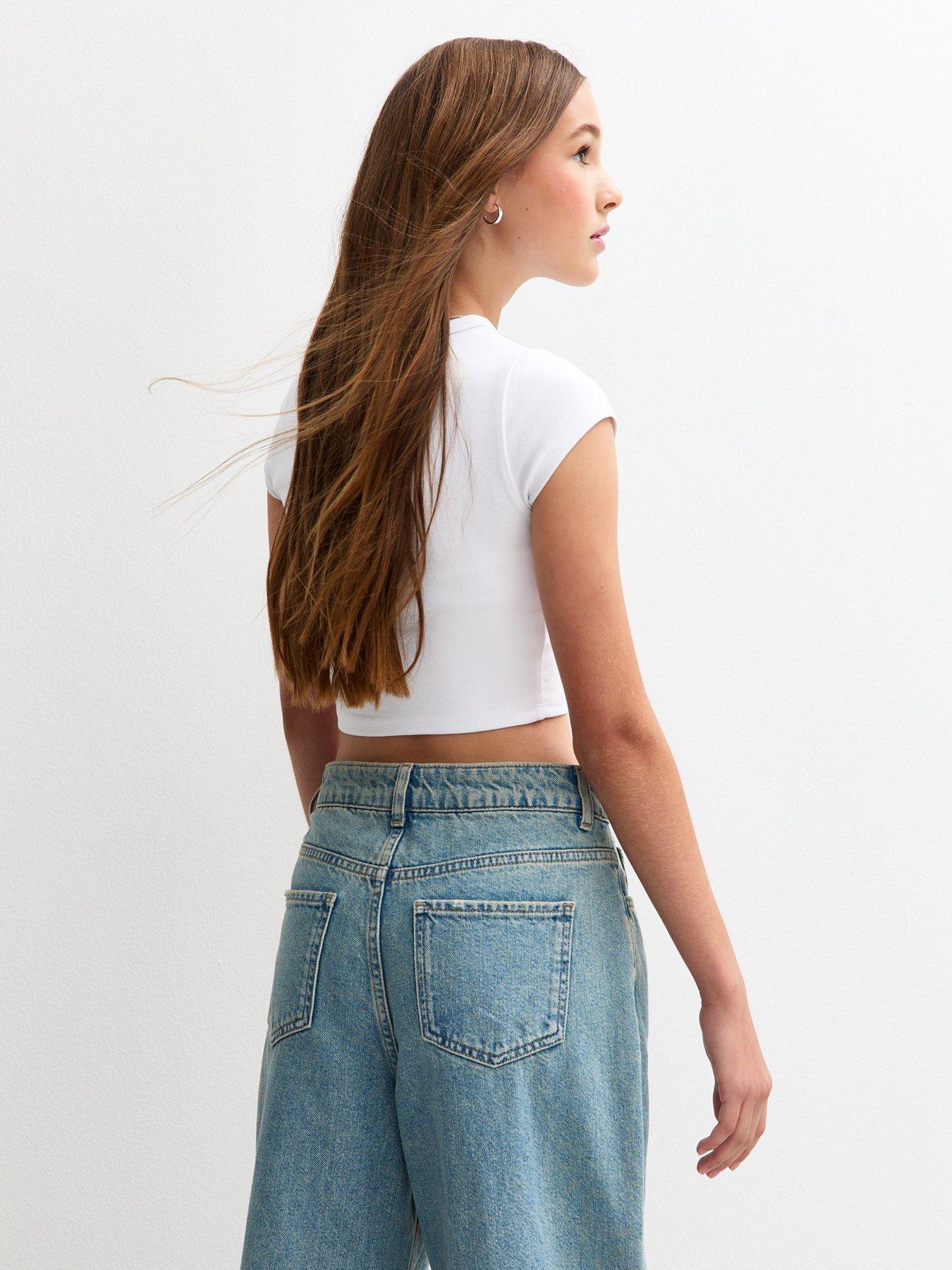 Image 2 of 5 of New Look 915 Boba Tea Charm Cap Sleeve Cropped T-Shirt - White