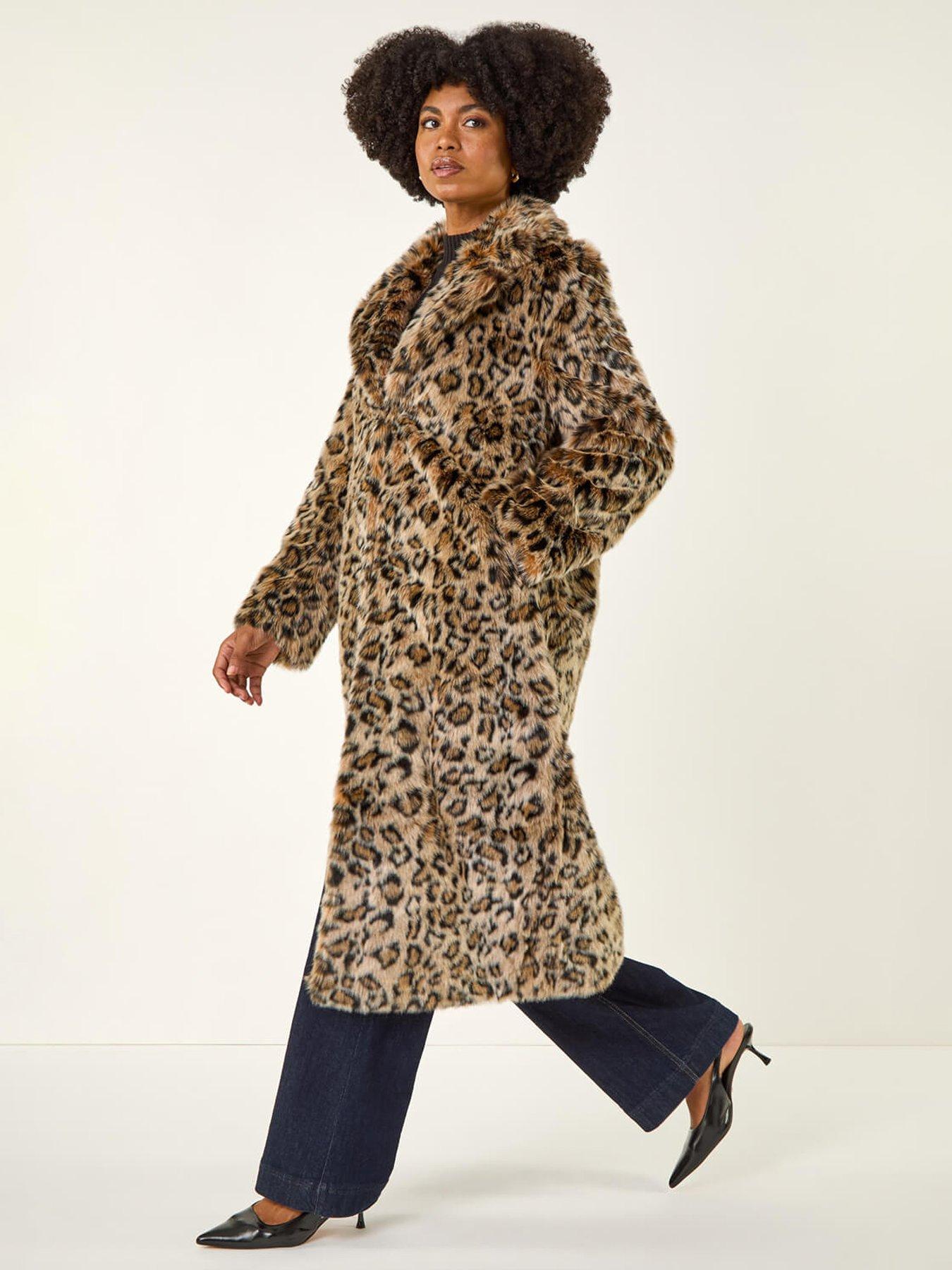 Roman Premium Animal Faux Fur Coat - Brown
