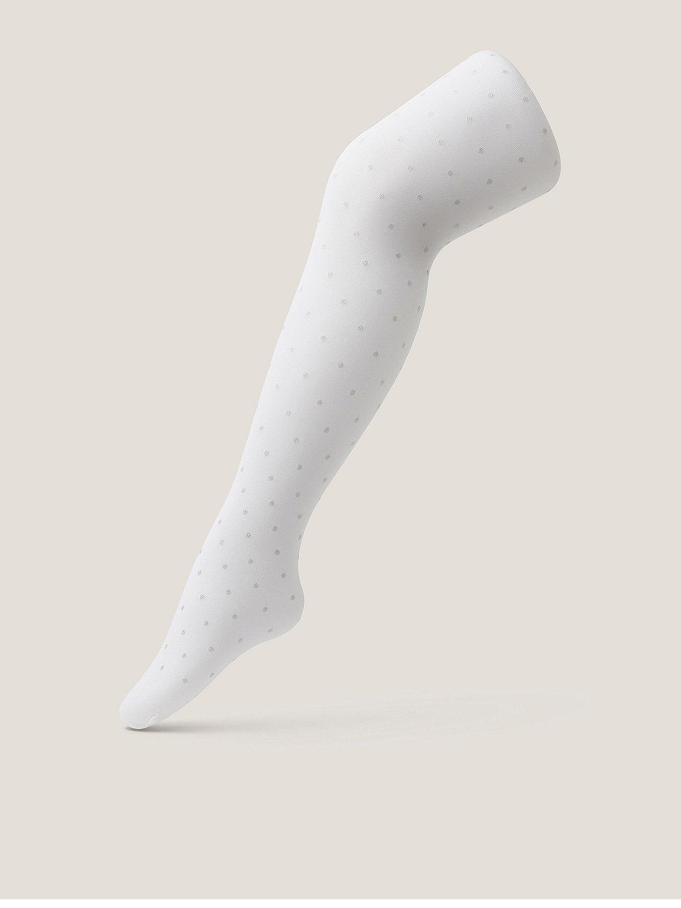 undefined Girls Glitter Spot Tights - Silver