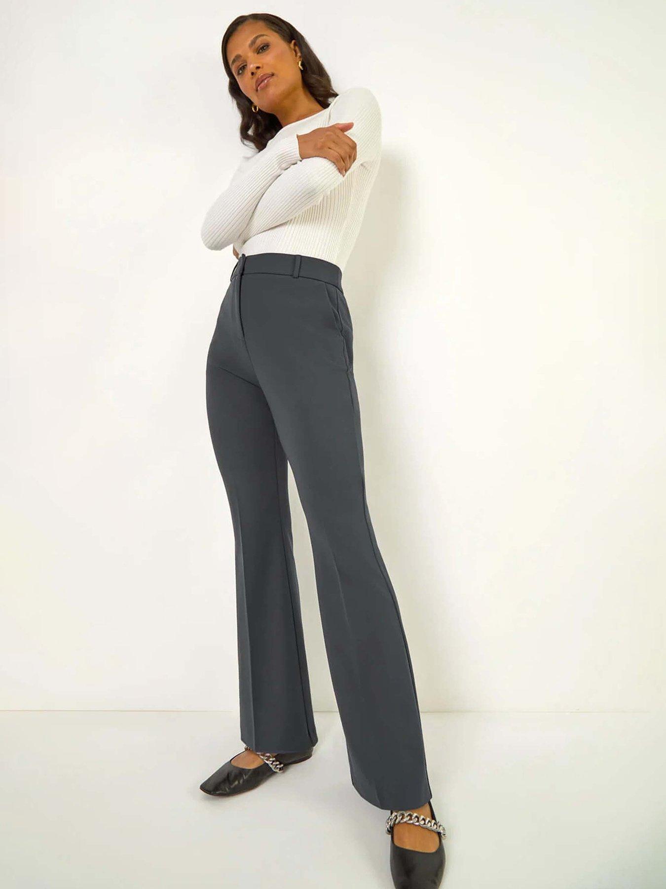 Image 4 of 5 of Roman Long Bootcut Stretch Trousers - Grey