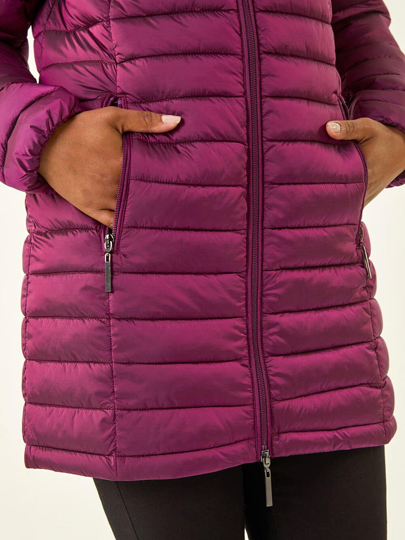 Roman Petite Quilted Longline Puffer Coat Pink Very
