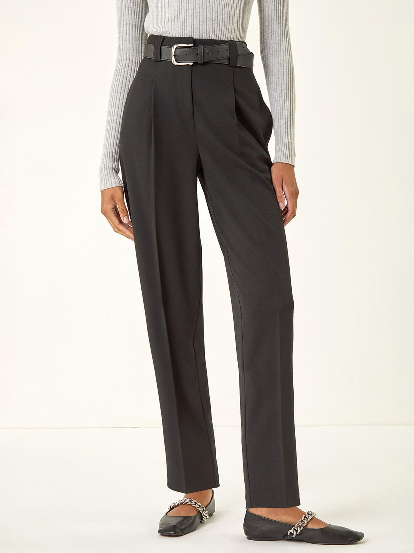Roman Smart Pleat Front Stretch Trouser - Black
