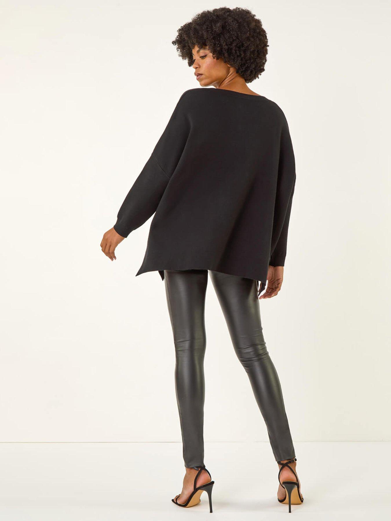 Image 2 of 5 of Roman Hotfix Pocket Knit Jumper - Black