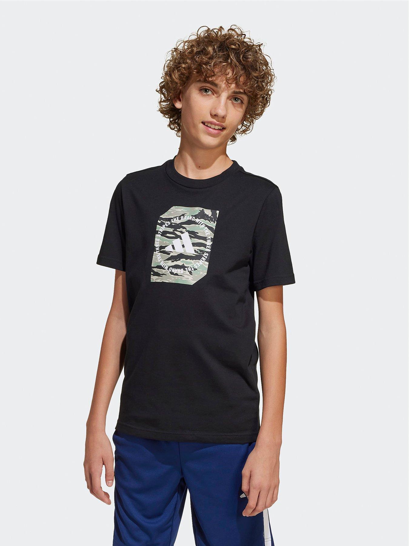 adidas Originals Junior Boys Camo Box T-Shirt - Black