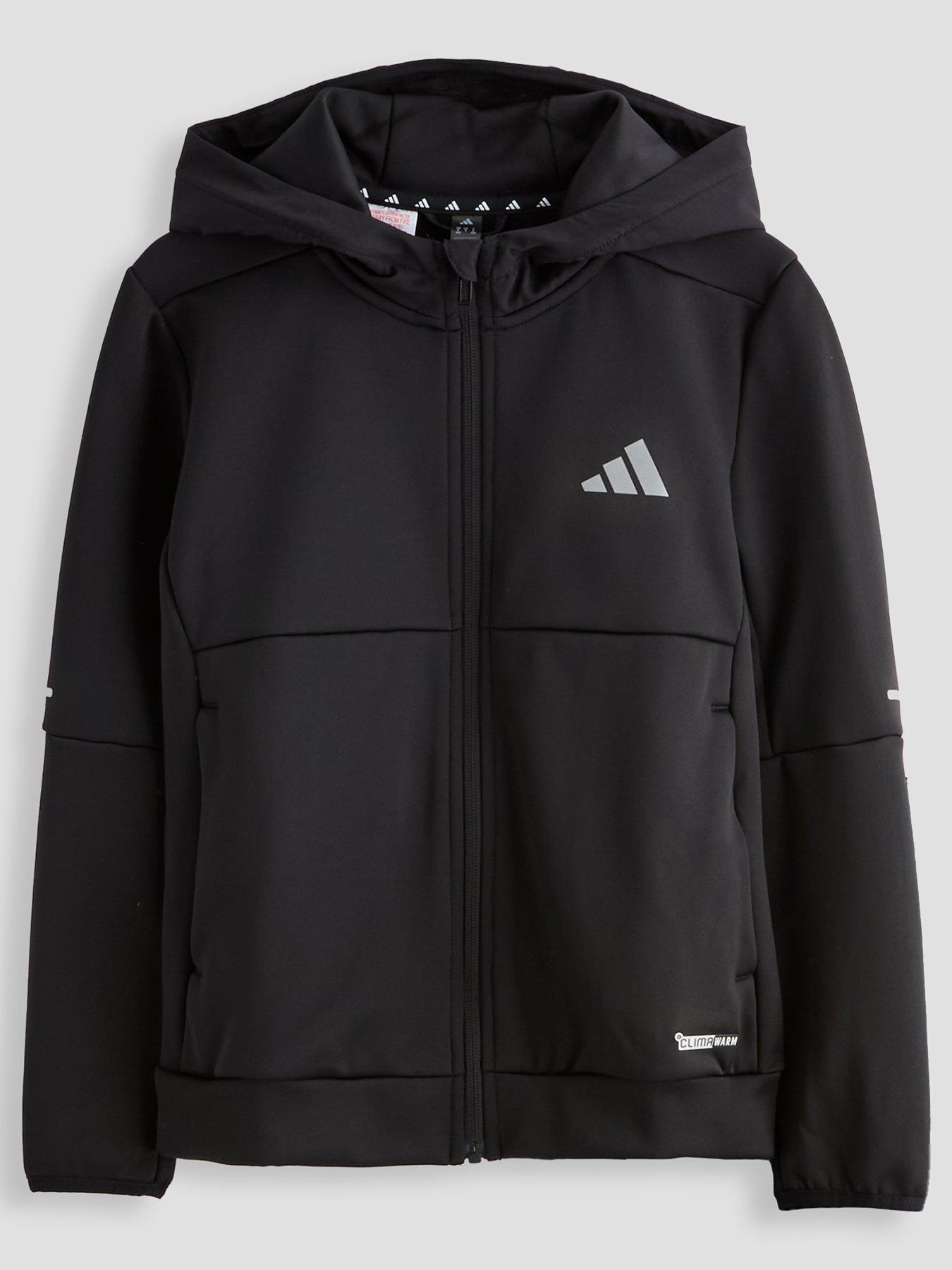 adidas Originals Junior Boys Climawarm Tracksuit Top, Black, Size 7-8 Years