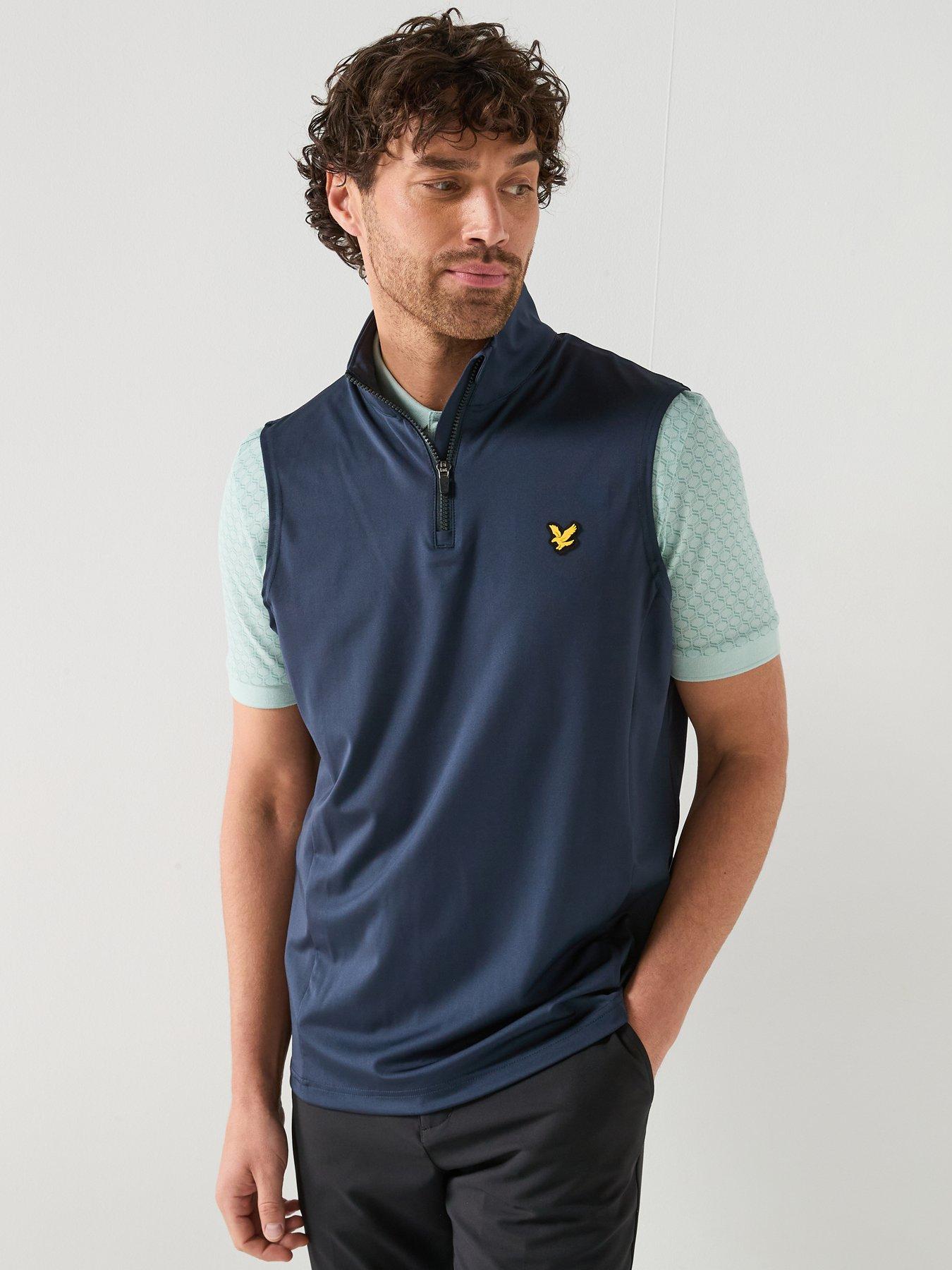 Lyle & Scott Golf Mens Core Quarter Zip Midlayer Vest - Navy