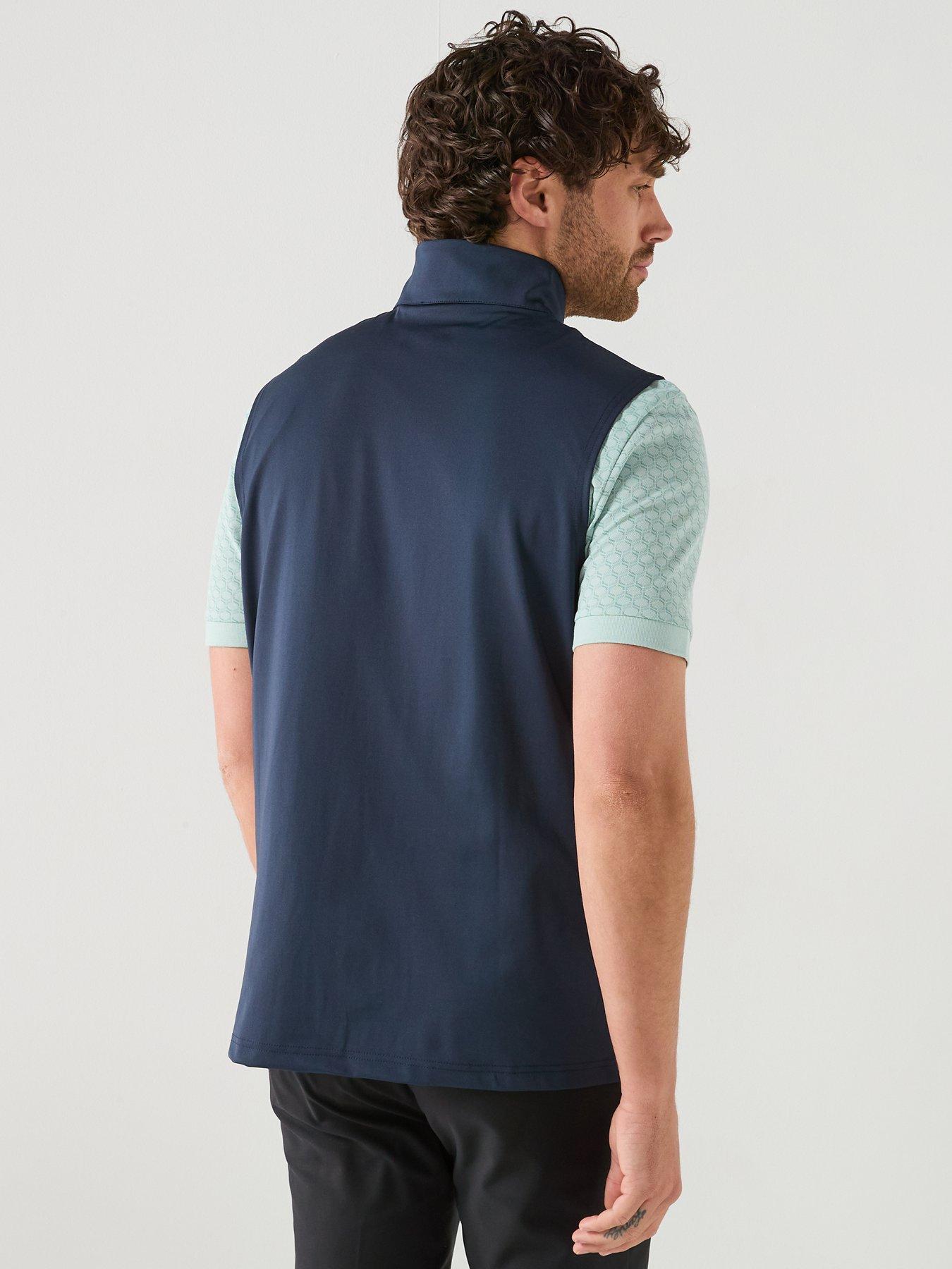 Lyle & Scott Golf Mens Core Quarter Zip Midlayer Vest - Navy | Very
