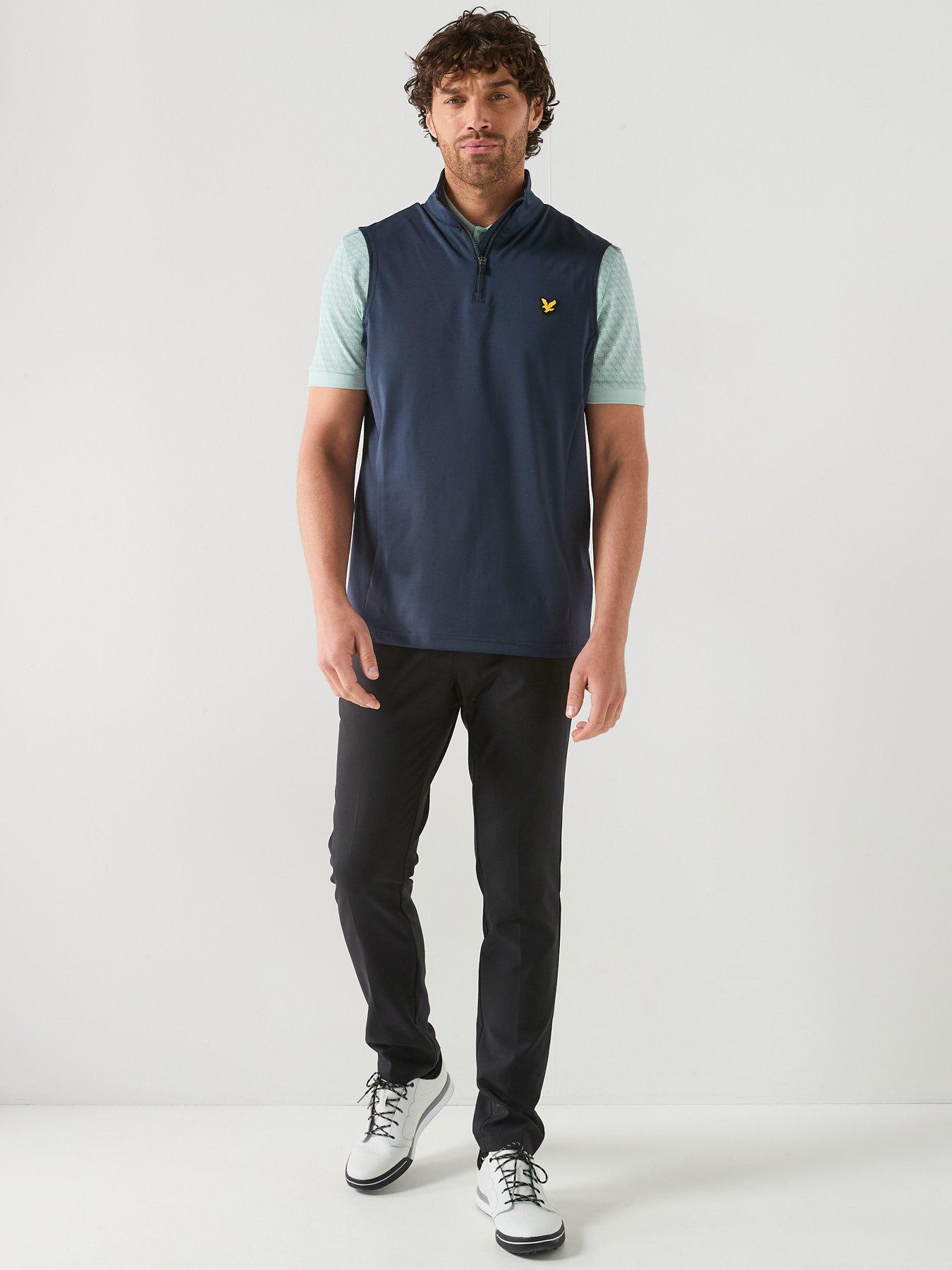 Lyle & Scott Golf Mens Core Quarter Zip Midlayer Vest - Navy | Very