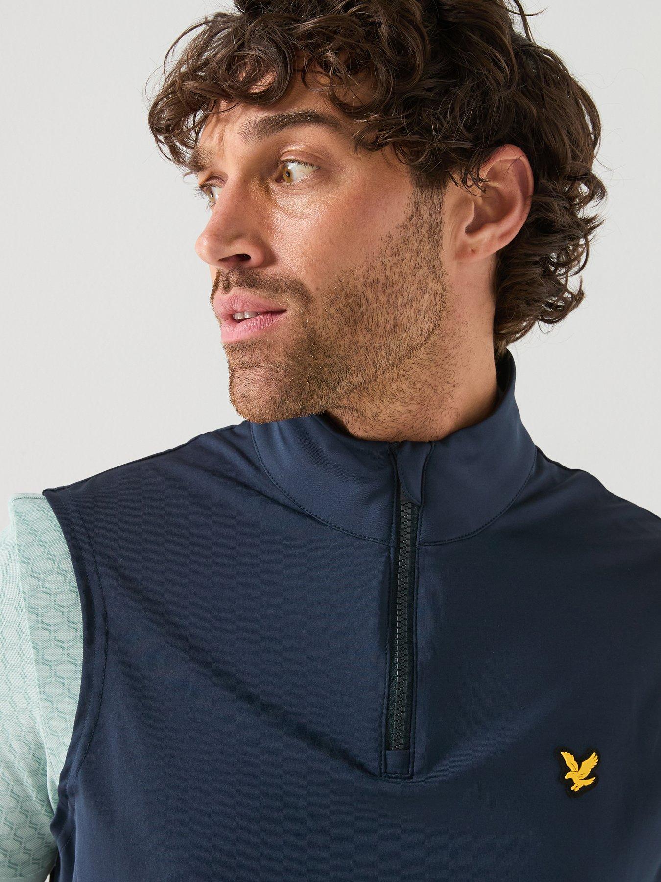 Lyle & Scott Golf Mens Core Quarter Zip Midlayer Vest - Navy | Very