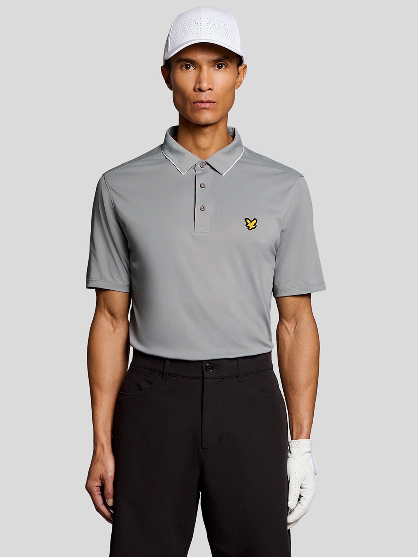 Lyle & Scott Golf Mens Contrast Collar Polo - Grey