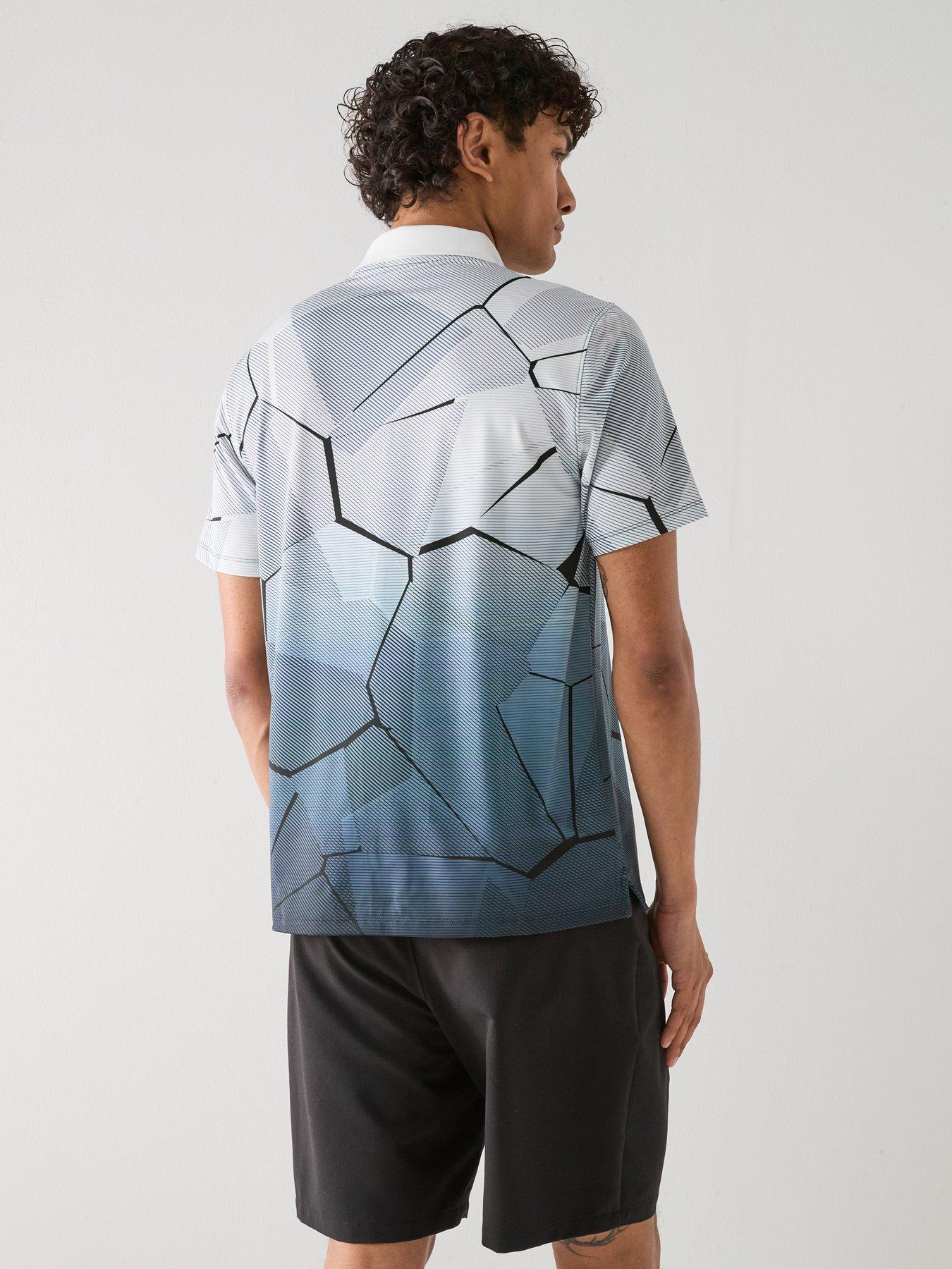 Image 2 of 6 of Lyle & Scott Golf Mens Geometric Print Polo - Grey