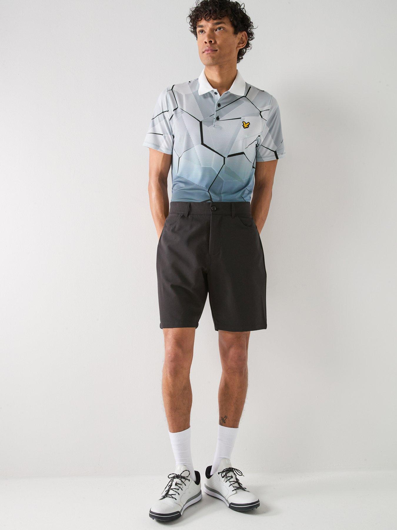 Image 3 of 6 of Lyle & Scott Golf Mens Geometric Print Polo - Grey