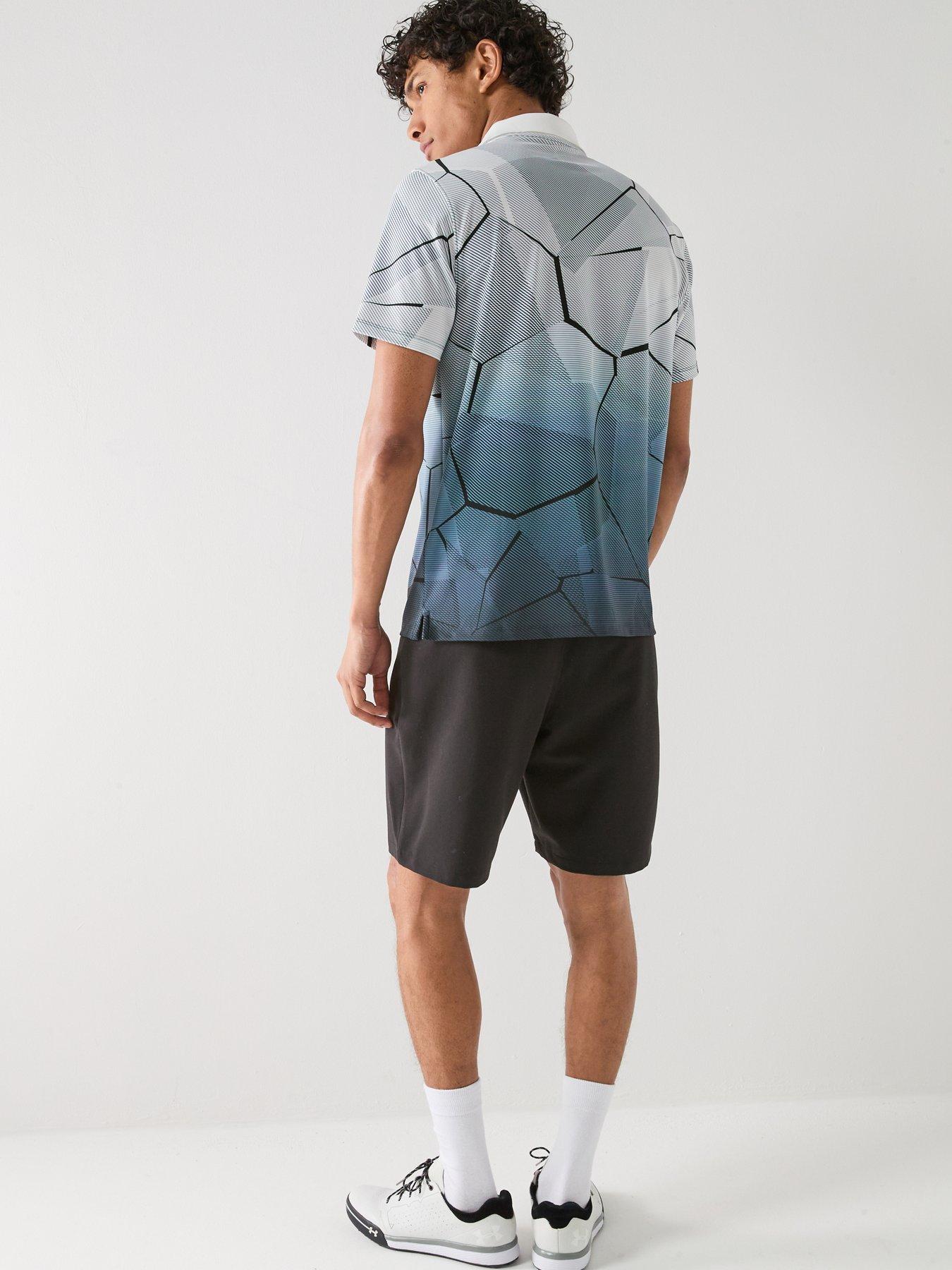 Image 5 of 6 of Lyle & Scott Golf Mens Geometric Print Polo - Grey