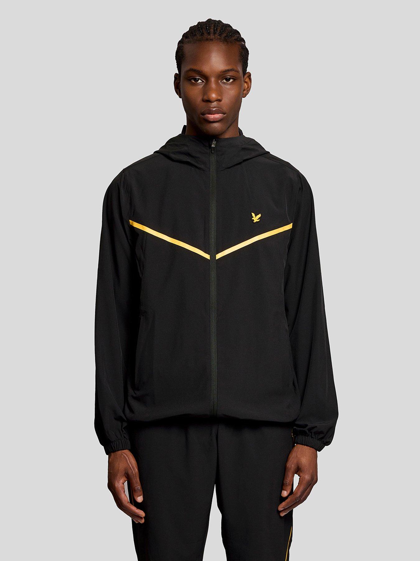 Lyle & Scott Sport: Mens Striped Track Jacket - Black