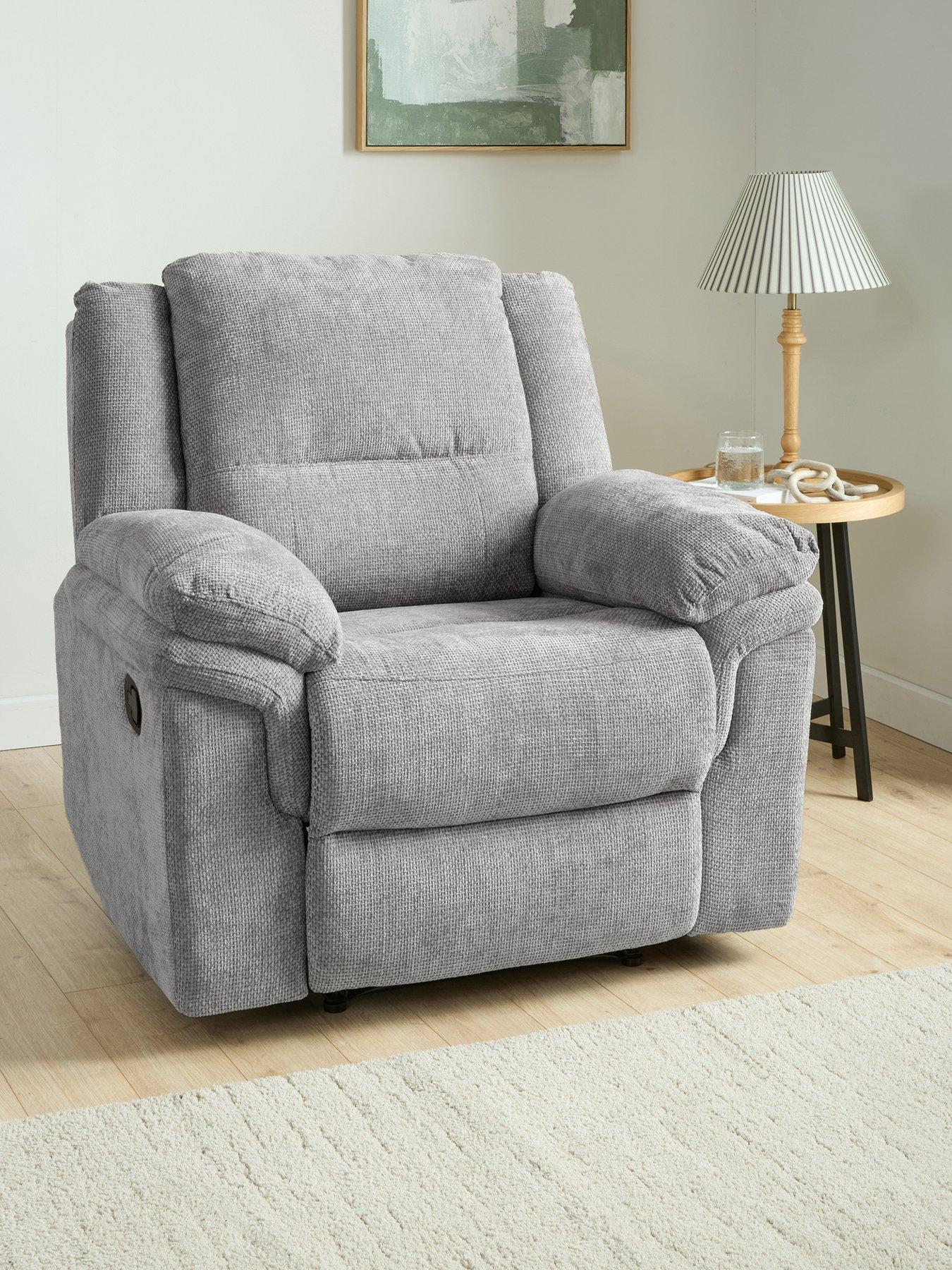 The Very Collection Albion Chunky Weave High Back Manual Recliner Armchair - FSC® Certified